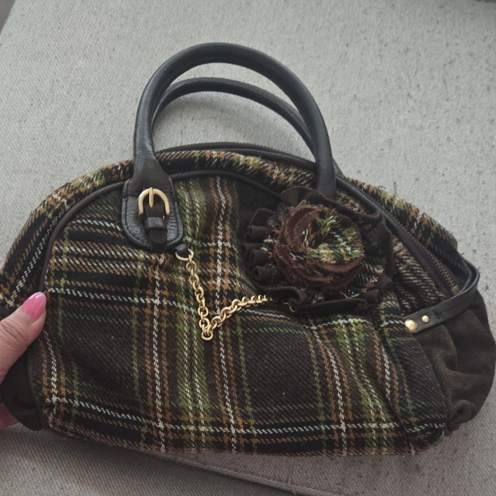 Juicy Couture Vintage Plaid Satchel Handbag